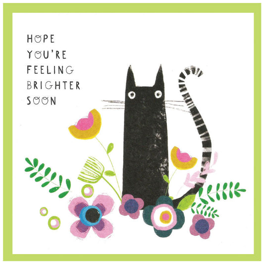 Cinnamon Aitch Margot Get Well Card Cat FEELING BRIGHTER