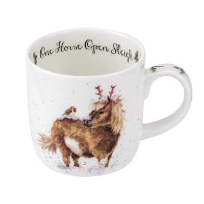 Wrendale Designs Christmas Mug PONY antlers
