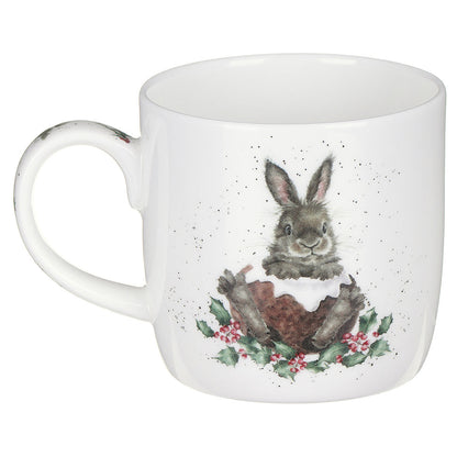 Wrendale Designs Christmas Mug RABBIT merry pudding