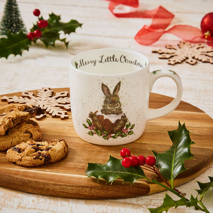 Wrendale Designs Christmas Mug RABBIT merry pudding