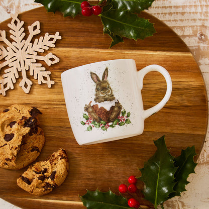 Wrendale Designs Christmas Mug RABBIT merry pudding
