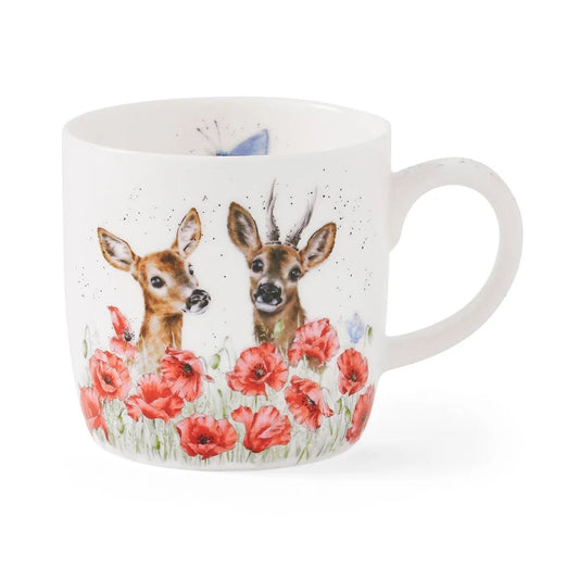 Wrendale Designs Mug DEER red poppies