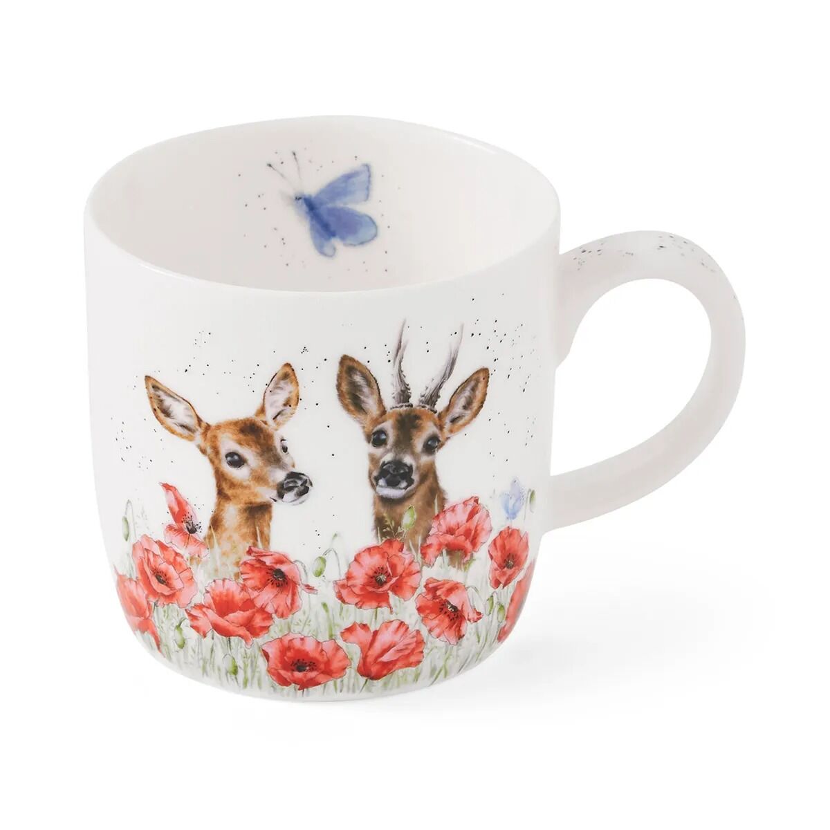 Wrendale Designs Mug DEER red poppies