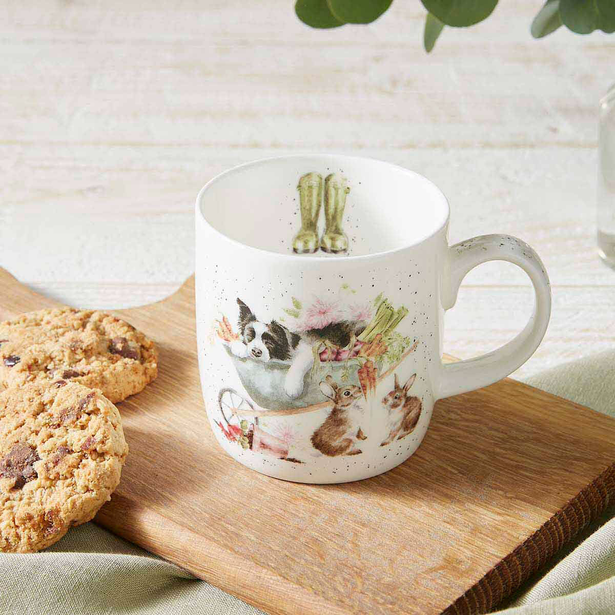 Wrendale Designs Mug DOG CAT wheelbarrow