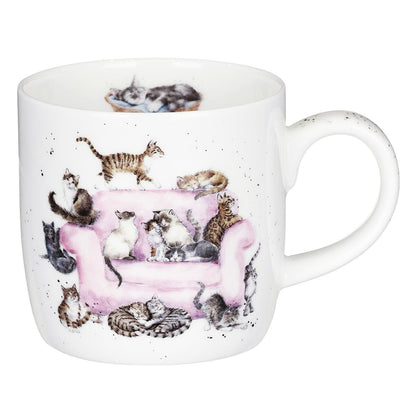 Wrendale Designs Mug CATS pink sofa