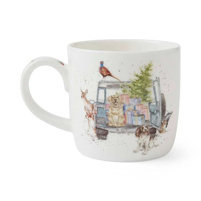 Wrendale Designs Christmas Mug DOGS landrover