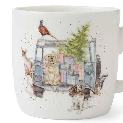 Wrendale Designs Christmas Mug DOGS landrover