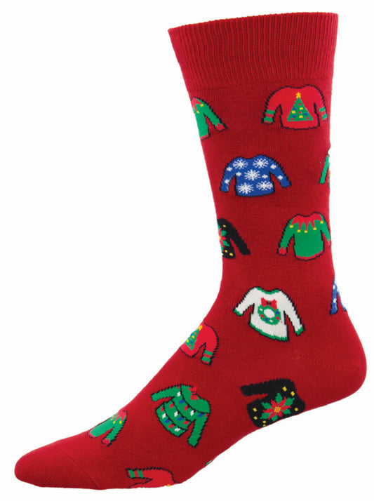 Socksmith Socks Christmas Large (men) UGLY SWEATER red