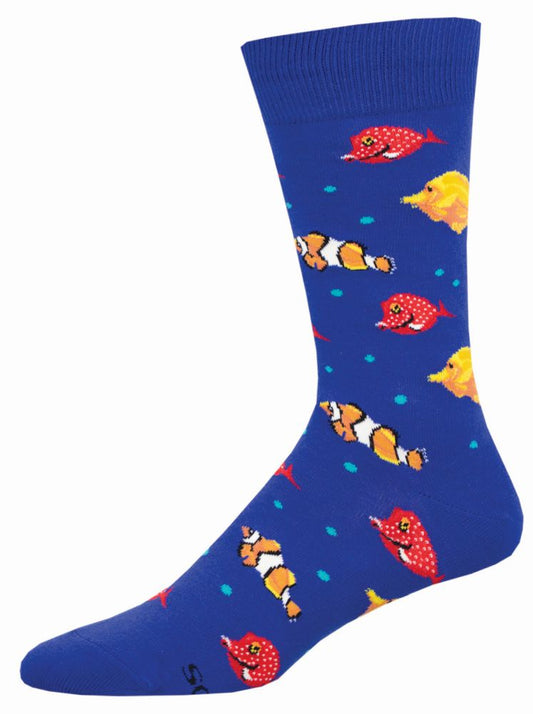 Socksmith Socks Large (men) featuring TROPICAL FISH on blue
<ul>
<li>shoe size: 7-11