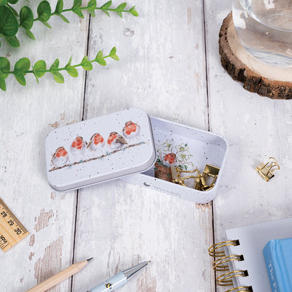 Wrendale Designs mini Keepsake Tin ROBINS