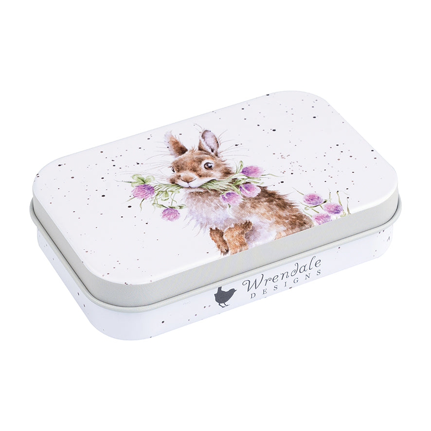 Wrendale Designs mini Keepsake Tin RABBIT clover