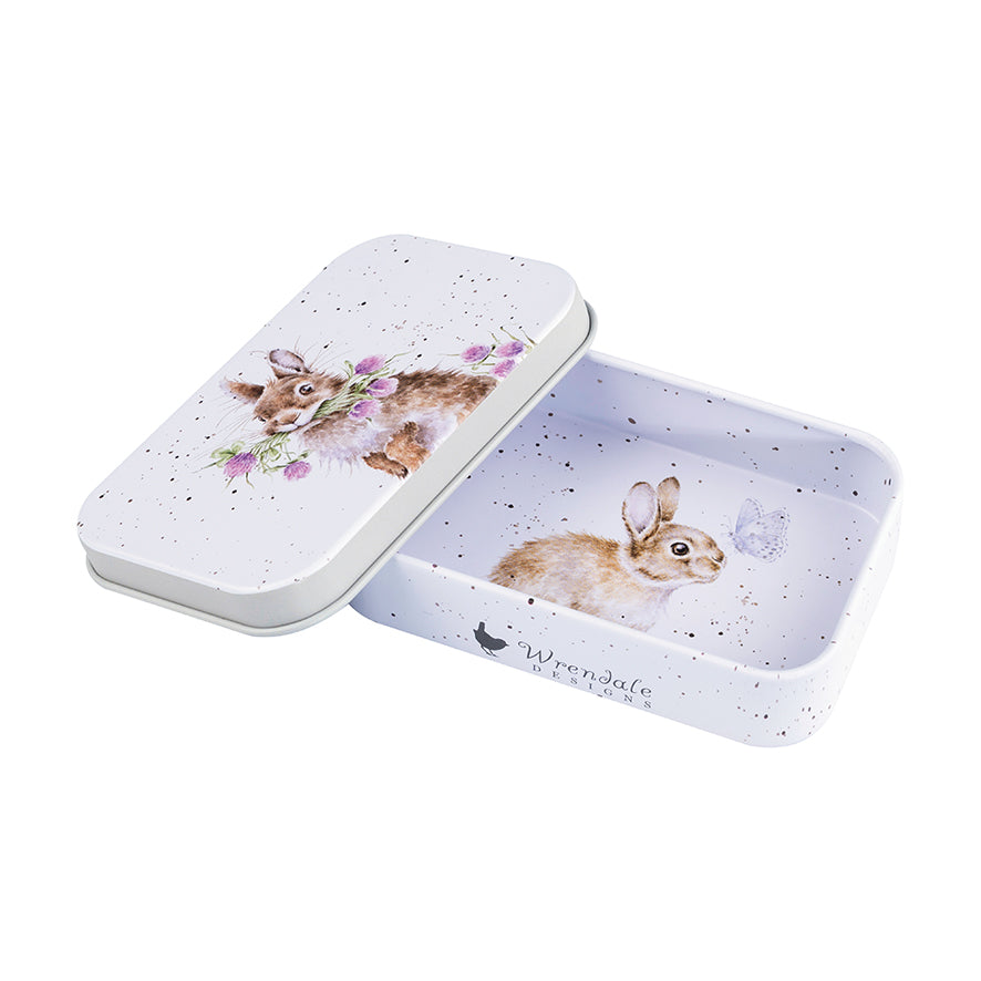 Wrendale Designs mini Keepsake Tin RABBIT clover