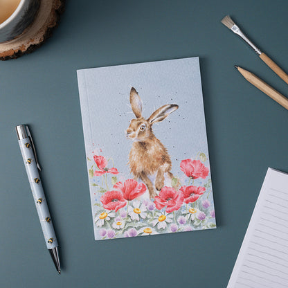 Wrendale Designs Notebook A6 HARE poppies