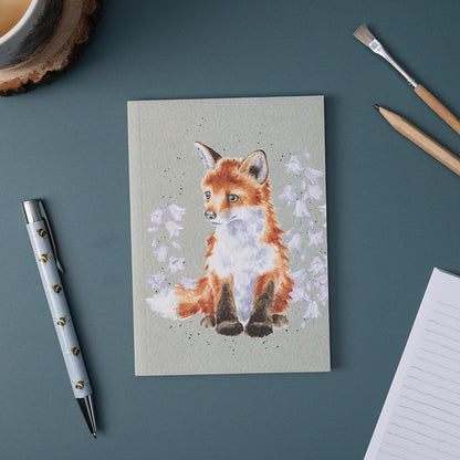 Wrendale Designs Notebook A6 FOX bluebells