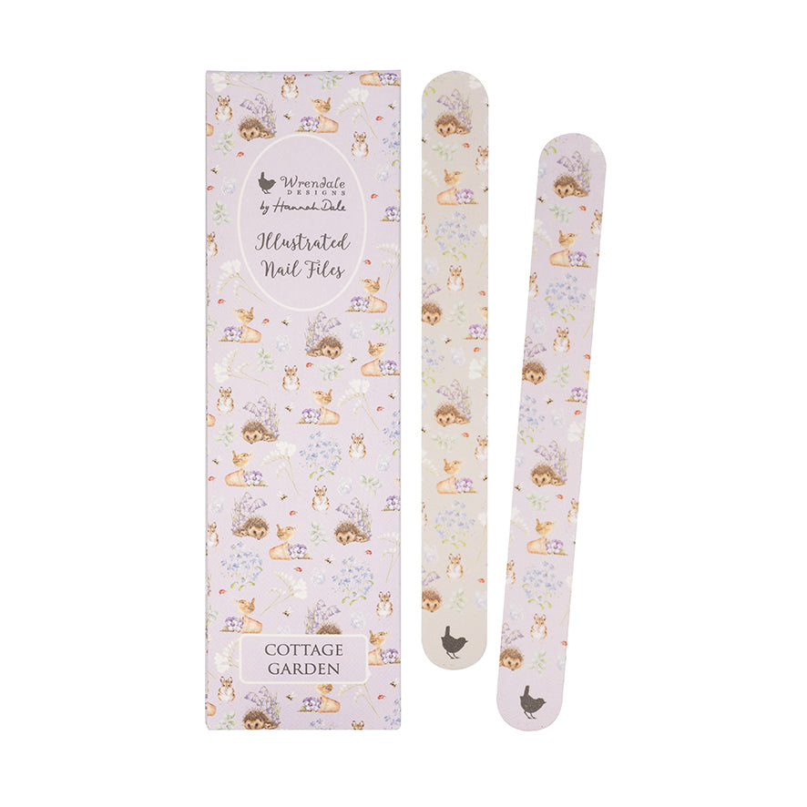 Wrendale Nail File Set COTTAGE GARDEN grey purple