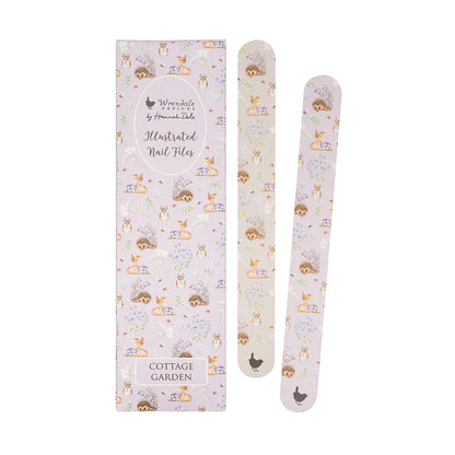 Wrendale Nail File Set COTTAGE GARDEN grey purple