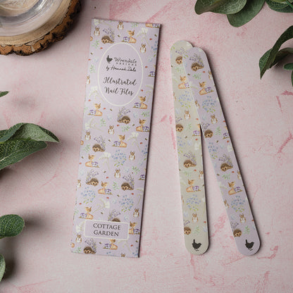 Wrendale Nail File Set COTTAGE GARDEN grey purple