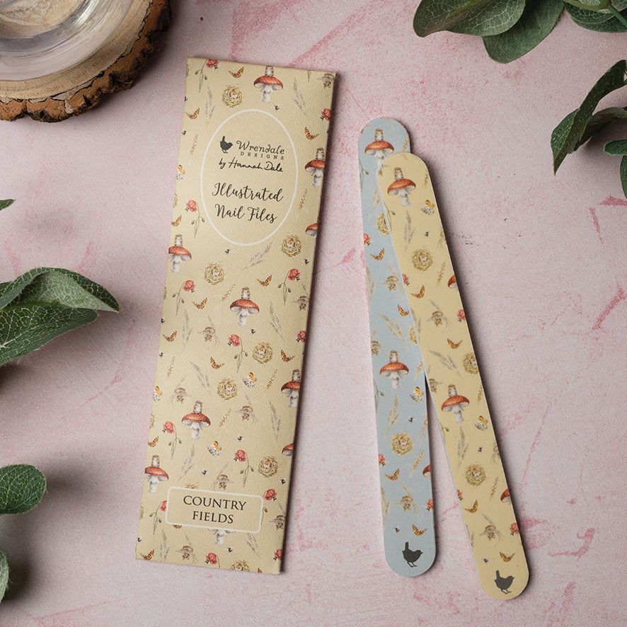 Wrendale Nail File Set COUNTRY FIELDS blue cream