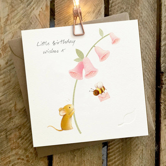 Ginger Betty Birthday card MOUSE bee