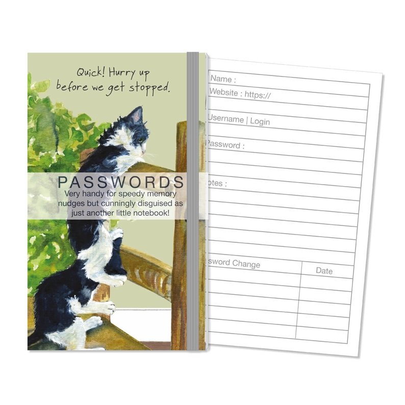 The Little Dog Laughed Password Book KITTENS black & white