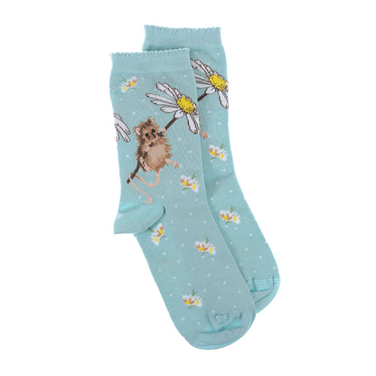 Wrendale Designs Socks Medium MOUSE daisy