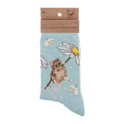 Wrendale Designs Socks Medium MOUSE daisy