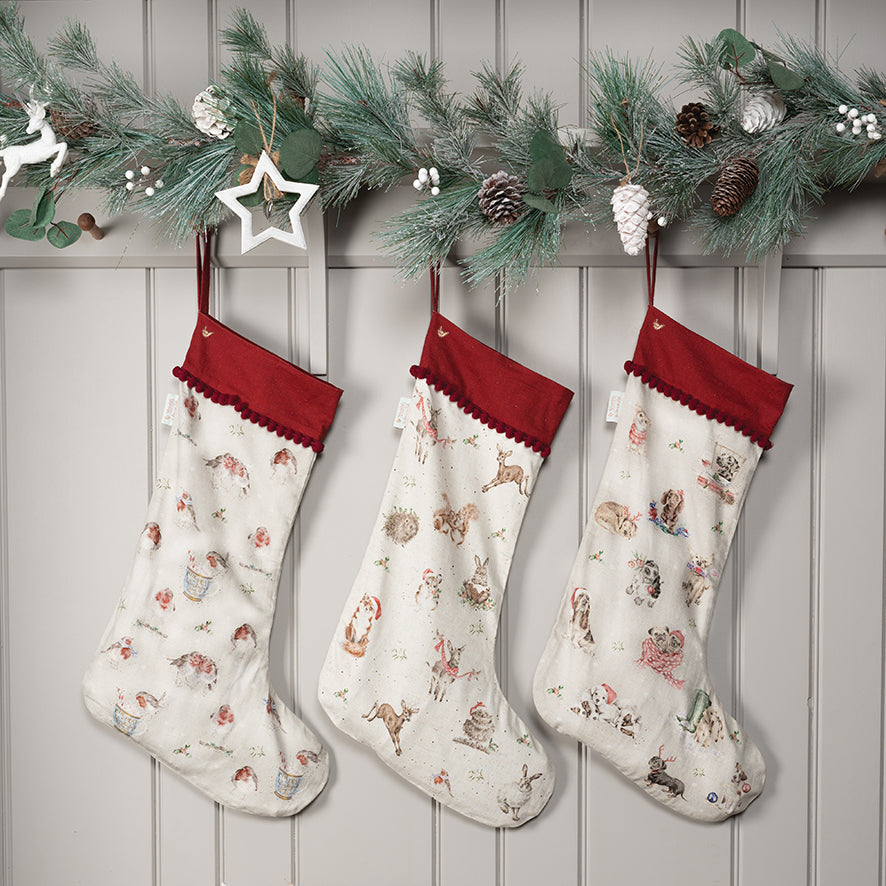 Wrendale Designs Christmas Stocking ROBINS