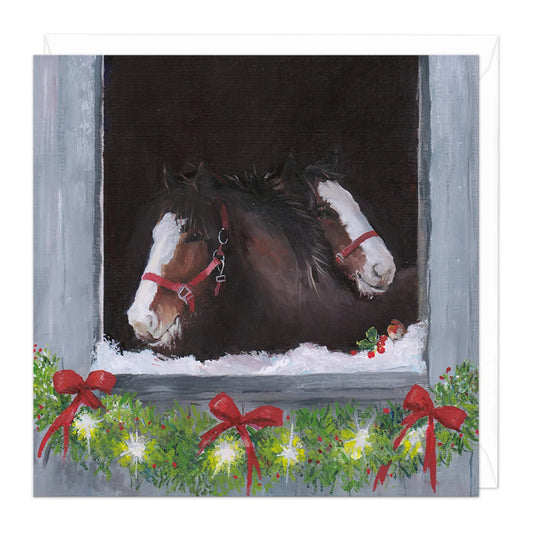 Christmas card CHRISTMAS HORSES