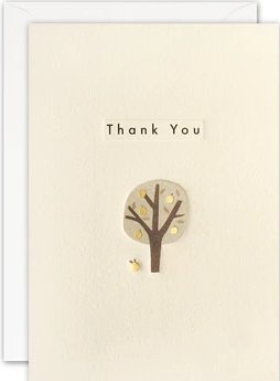 James Ellis Thank you card APPLE TREE gold embossed