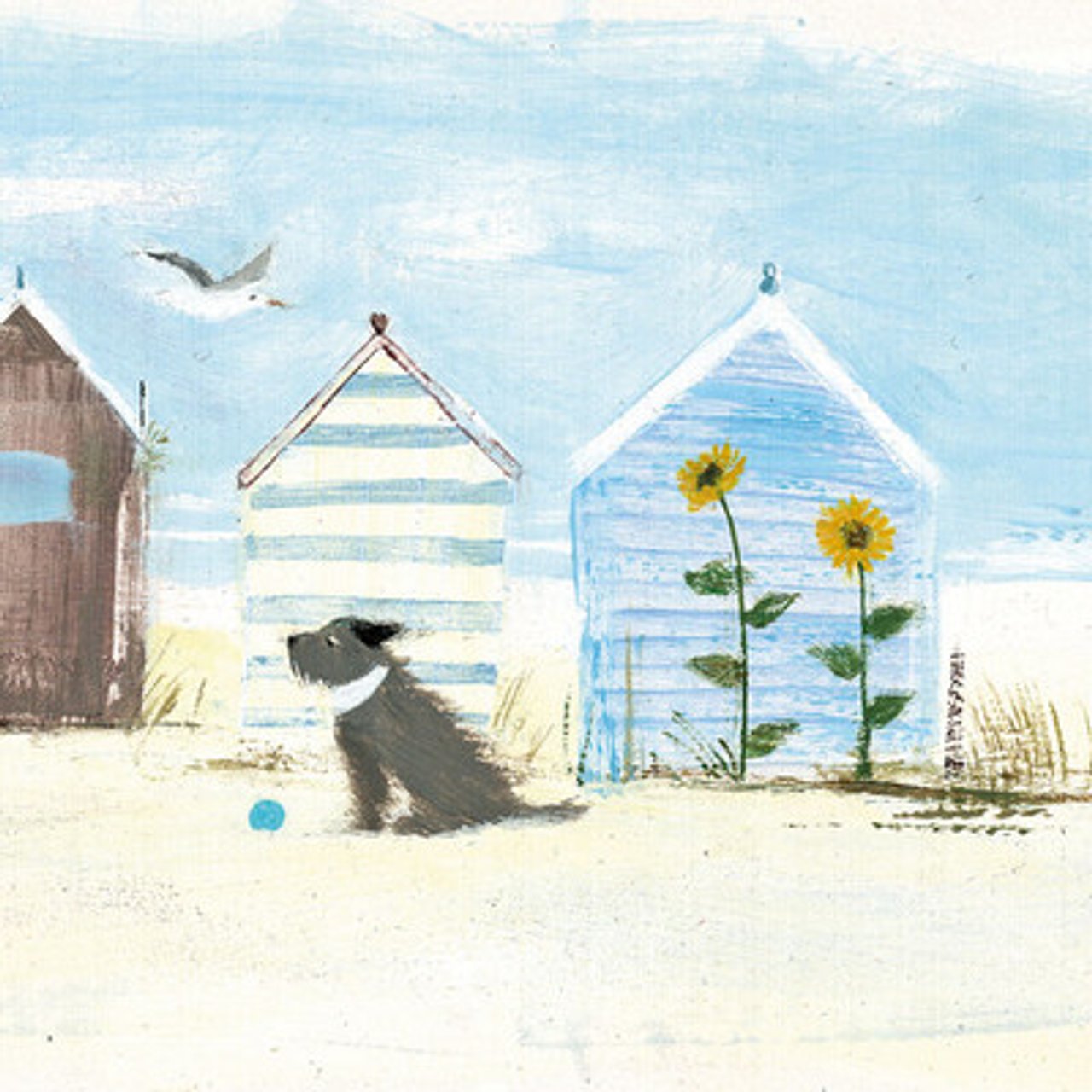 Any Occasion card BEACH HUTS DOG