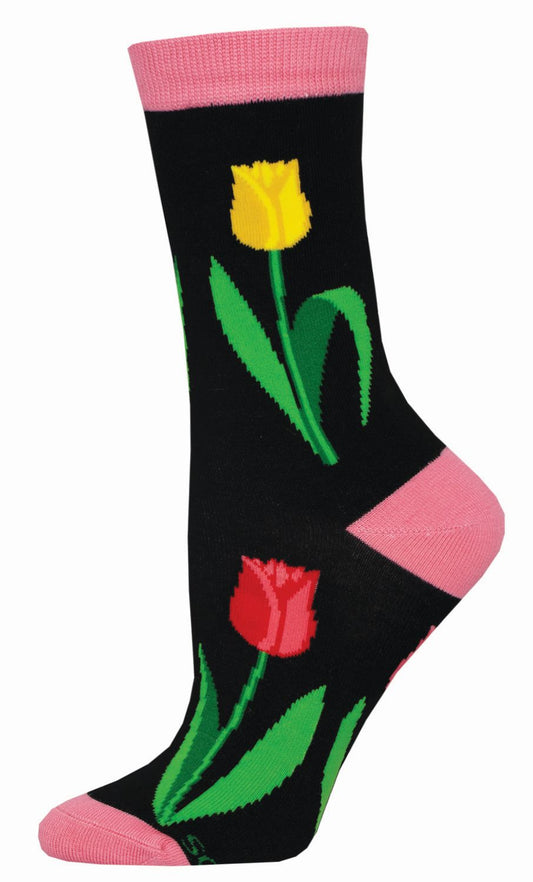 Socksmith Socks Medium (women) TULIPS black