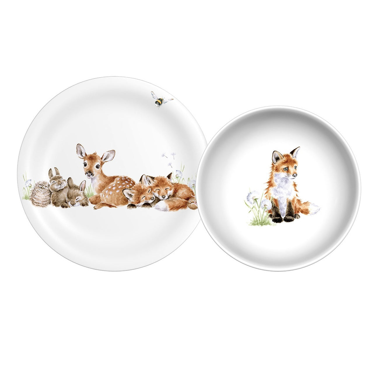 Wrendale Little Wren Royal Worcester Plate & Bowl DEER