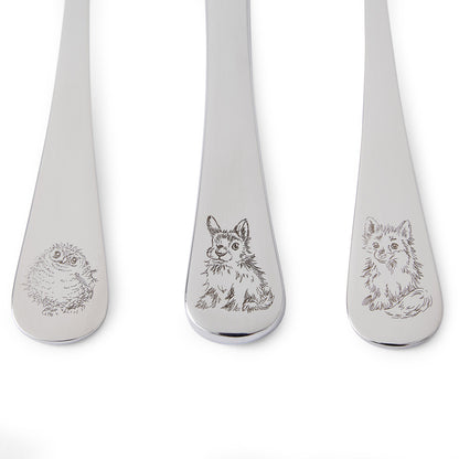 Wrendale Little Wren Royal Worcester Child's Cutlery Set FOREST