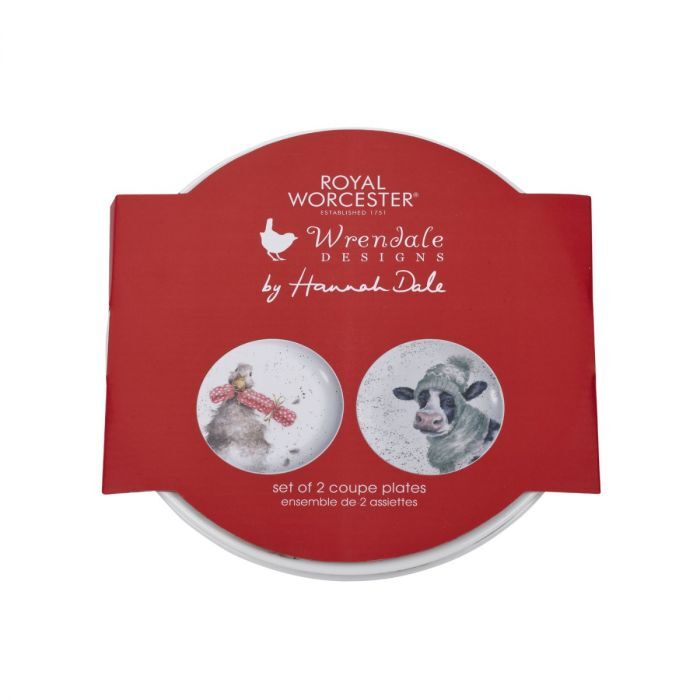 Wrendale Christmas Plates 16.5cm S-2 COW DUCK