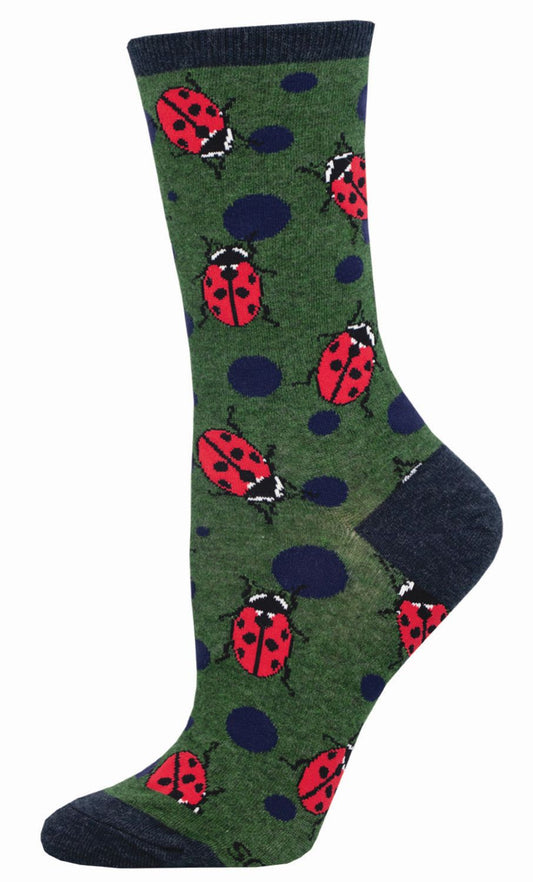 Socksmith Socks Medium (women) LADY BUGS green