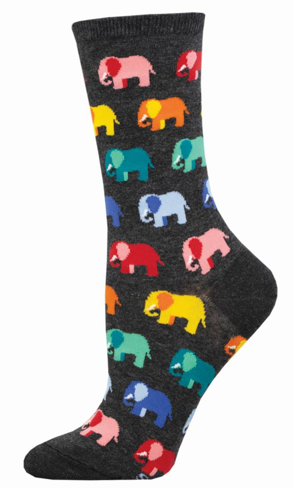 Socksmith Socks Medium (women) ELEPHANTS charcoal