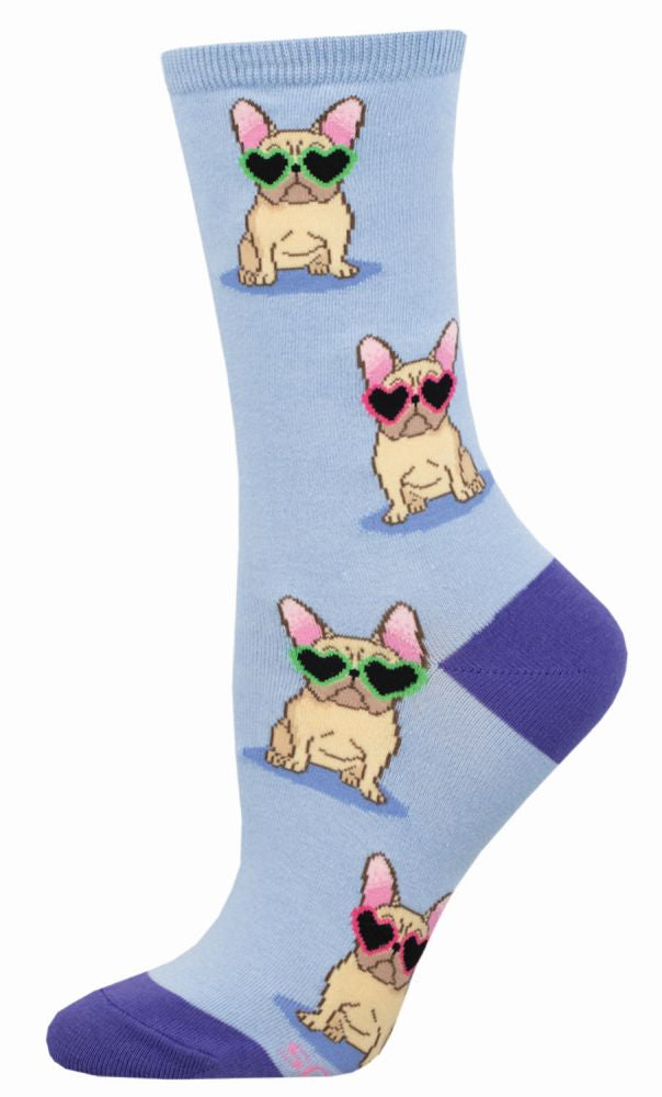 Socksmith Socks Medium (women) FRENCH BULLDOG shades blue