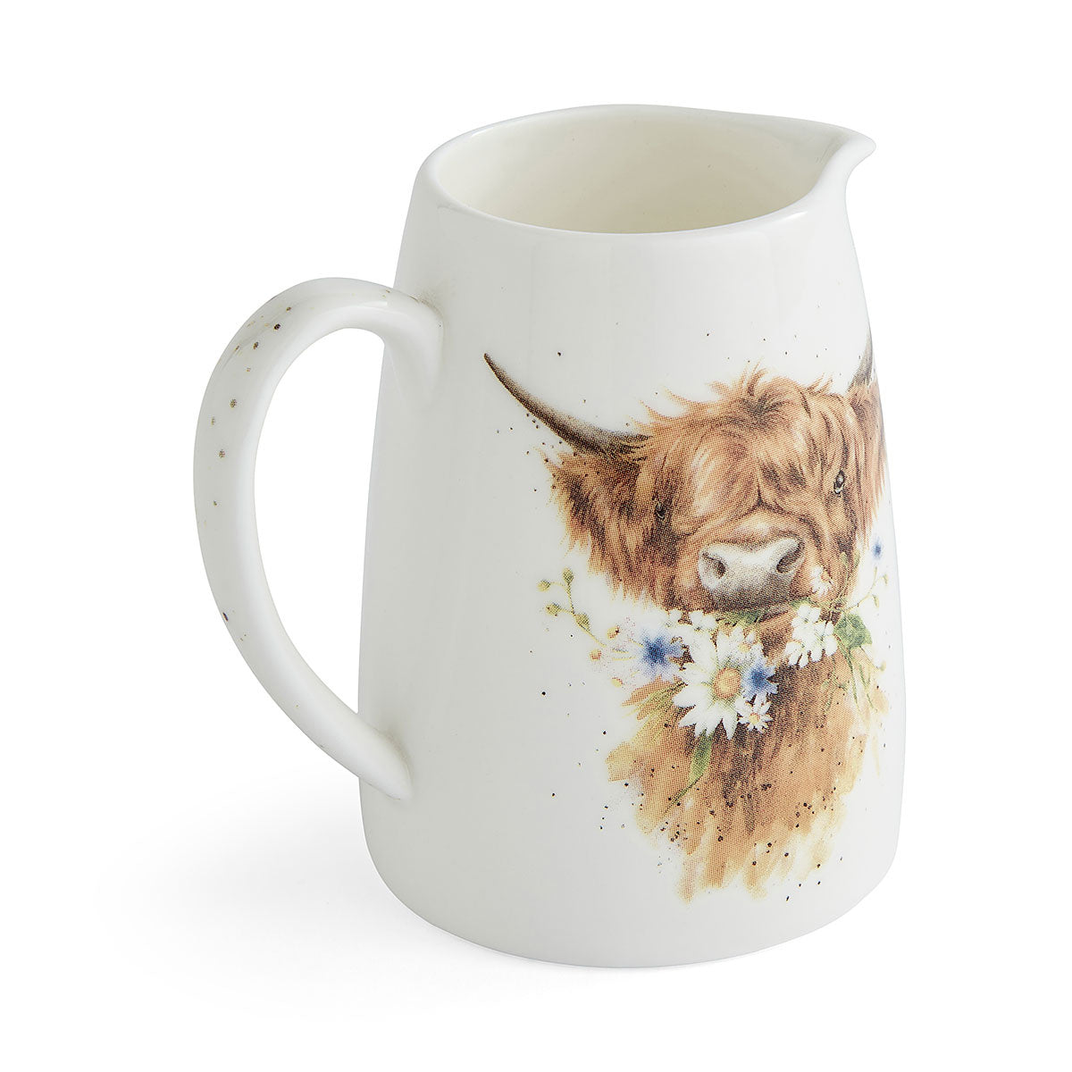 Wrendale Designs Jug Posy HIGHLAND COW daisies