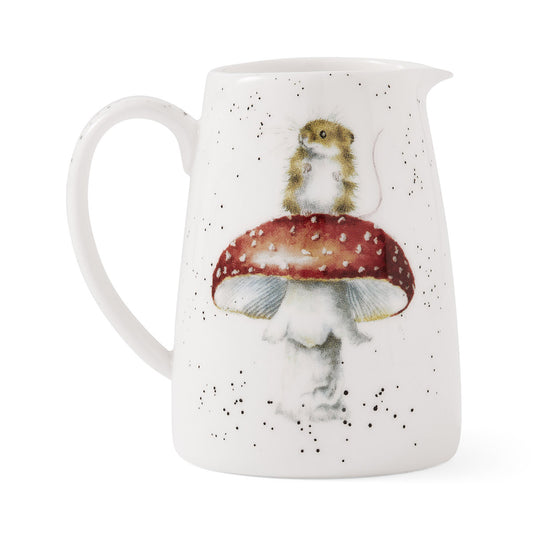 Wrendale Jug Posy MOUSE mushroom