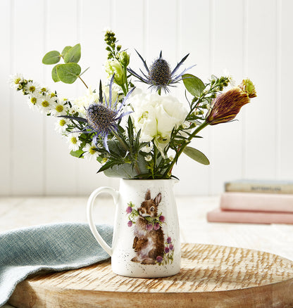 Wrendale Jug Posy RABBIT clover