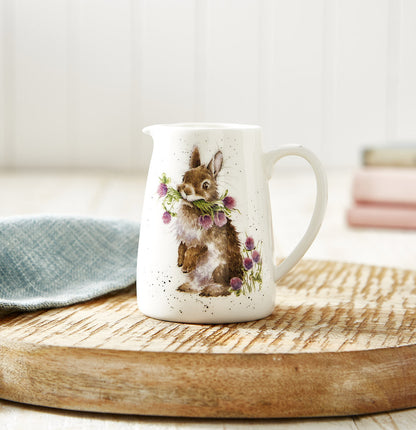 Wrendale Jug Posy RABBIT clover