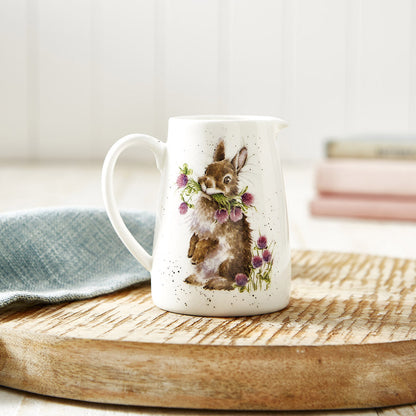 Wrendale Jug Posy RABBIT clover