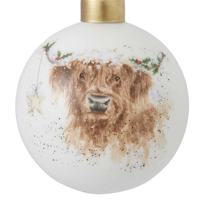 Wrendale Designs Christmas Bauble HIGHLAND COW