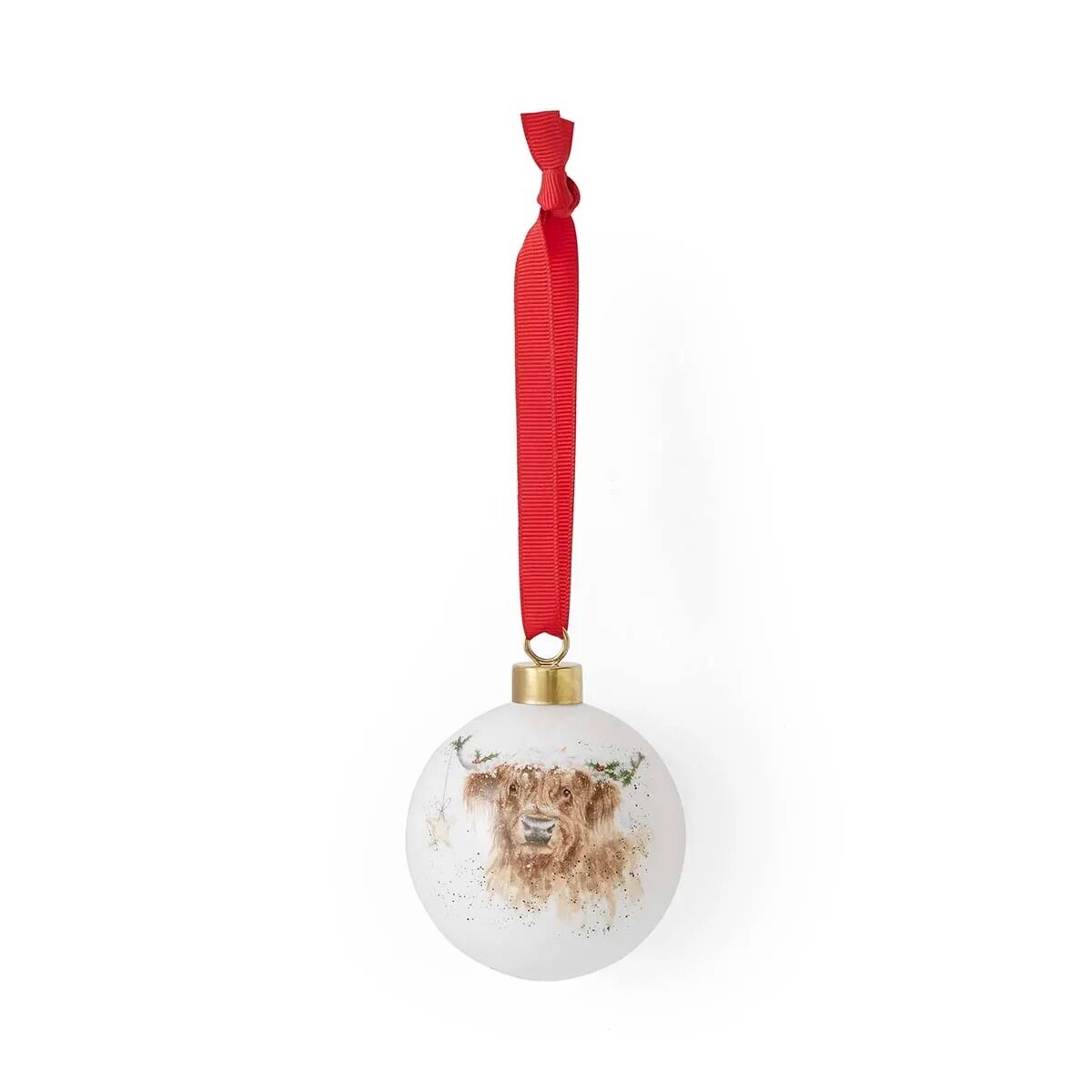 Wrendale Designs Christmas Bauble HIGHLAND COW