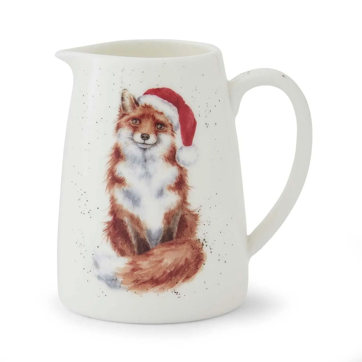 Wrendale Designs Christmas Jug Posy FOX santa hat