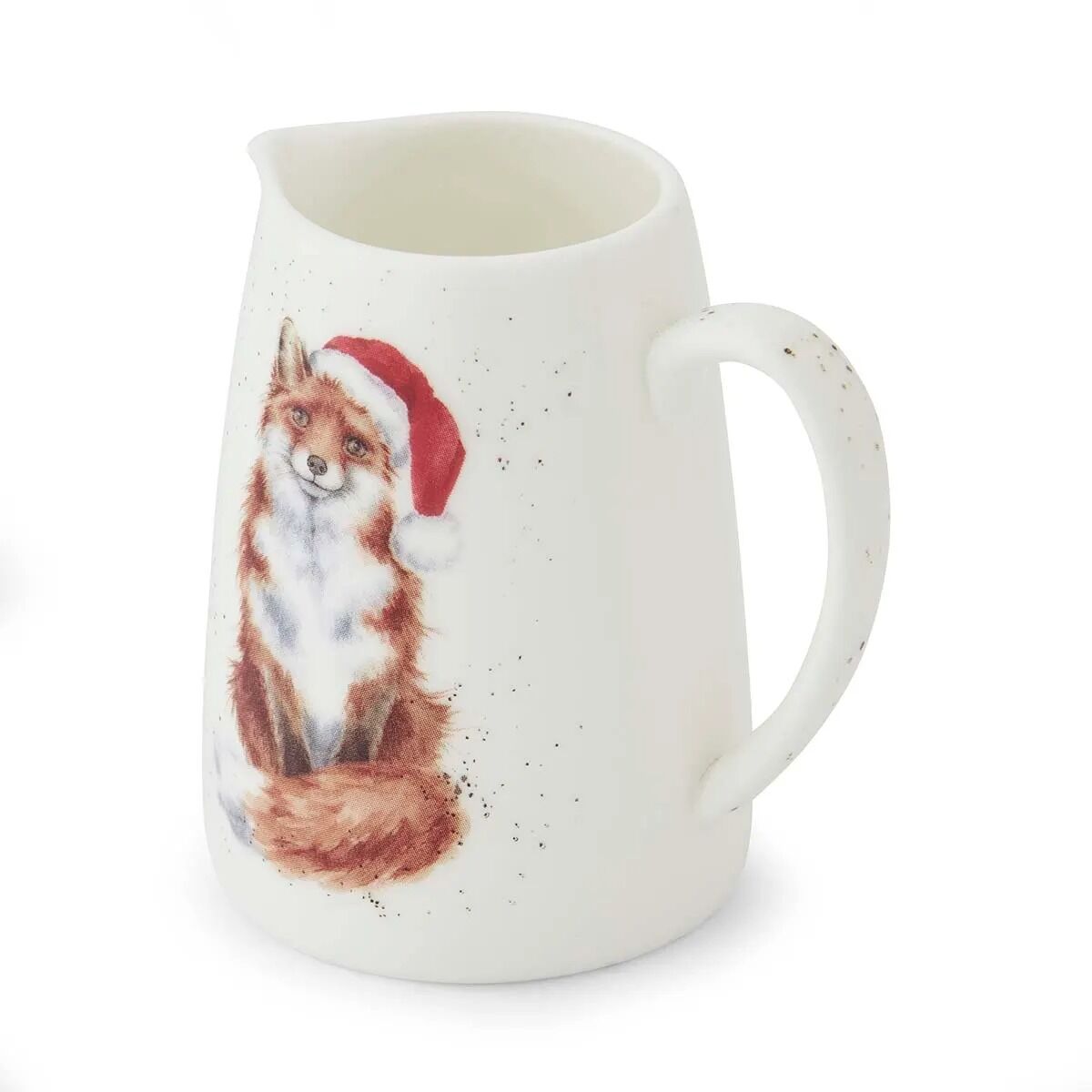 Wrendale Designs Christmas Jug Posy FOX santa hat