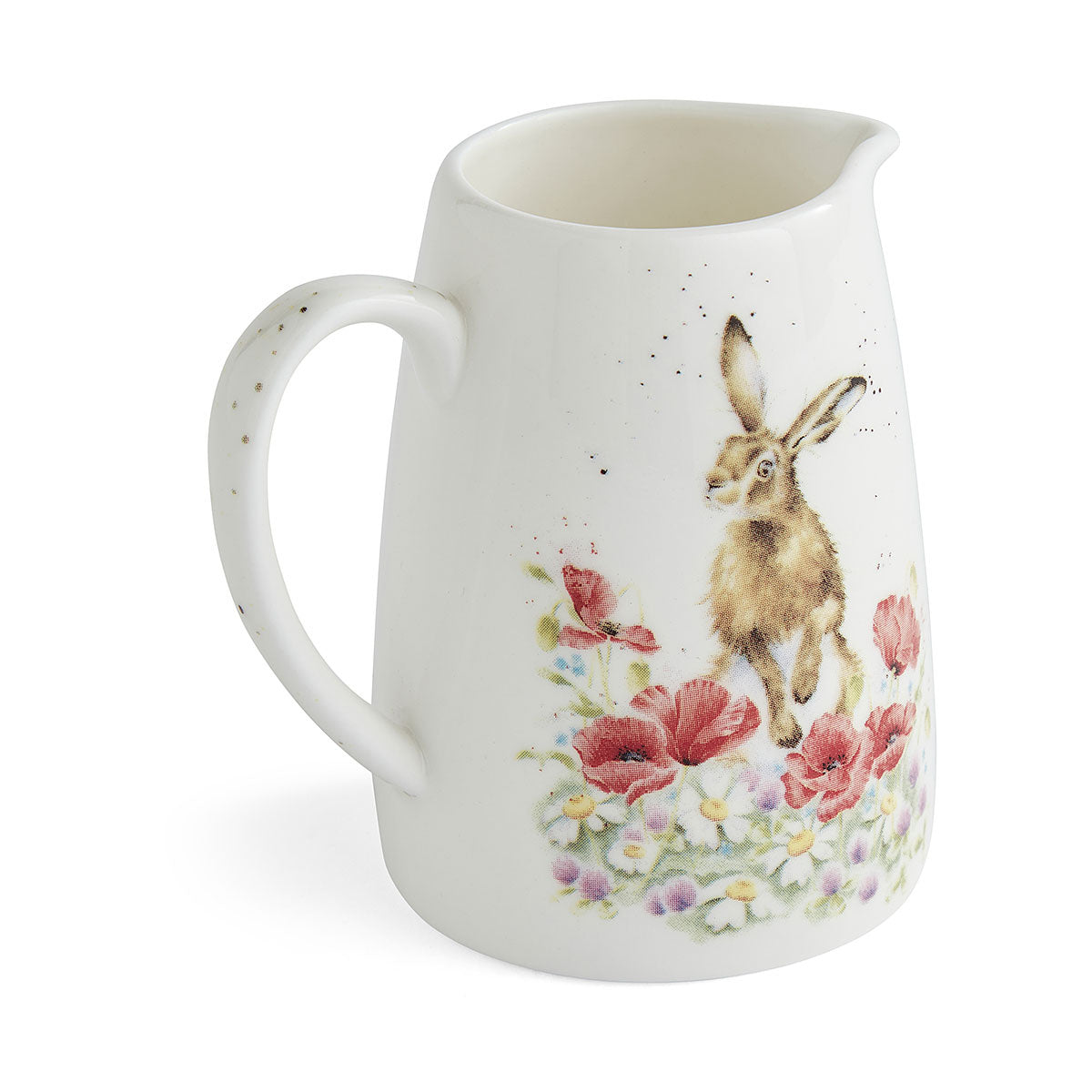 Wrendale Designs Jug Posy HARE red poppies
