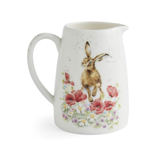 Wrendale Designs Jug Posy HARE red poppies