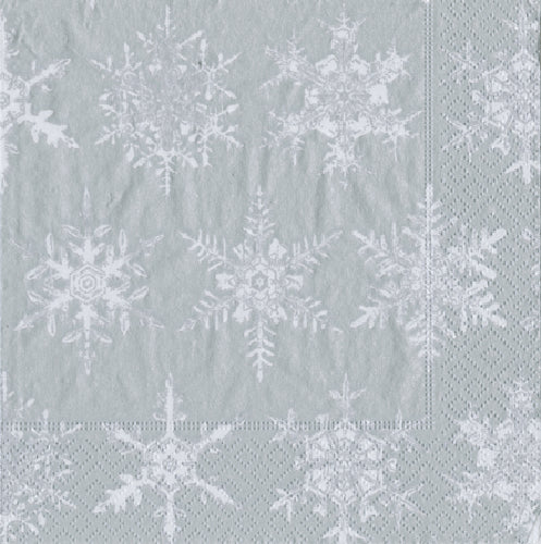 Christmas Napkins silver FALLING SNOW SILVER