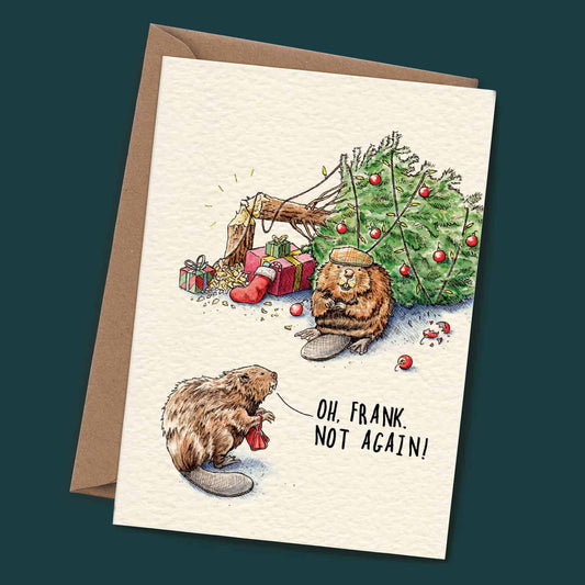 Bewilderbeest Card BEAVERS christmas tree